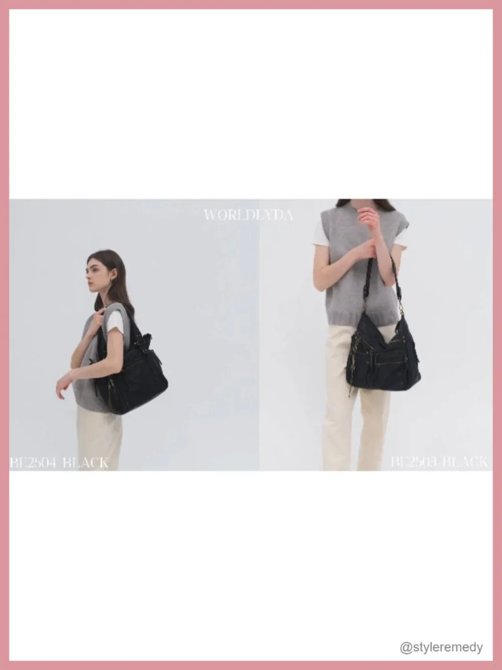 Large Hobo Crossbody Bag Faux Leather Multi Pocket Tote Purse Women